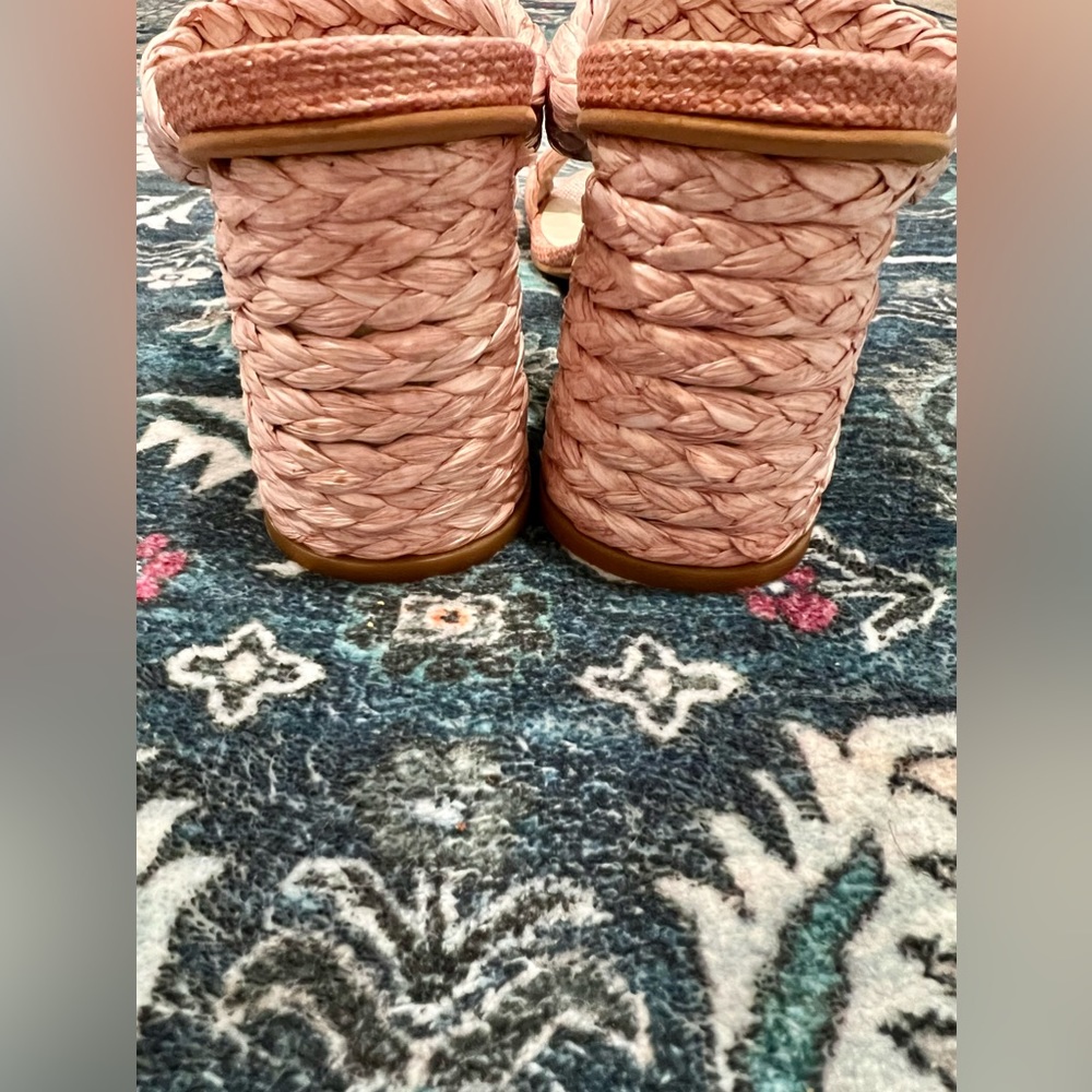 Dolce Vita Pink Braided Strap Heeled Sandals - Picture 3 of 6